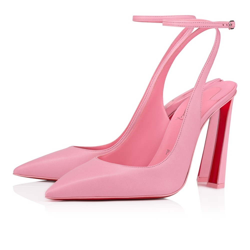 Christian Louboutin Pink Block Heel Pumps